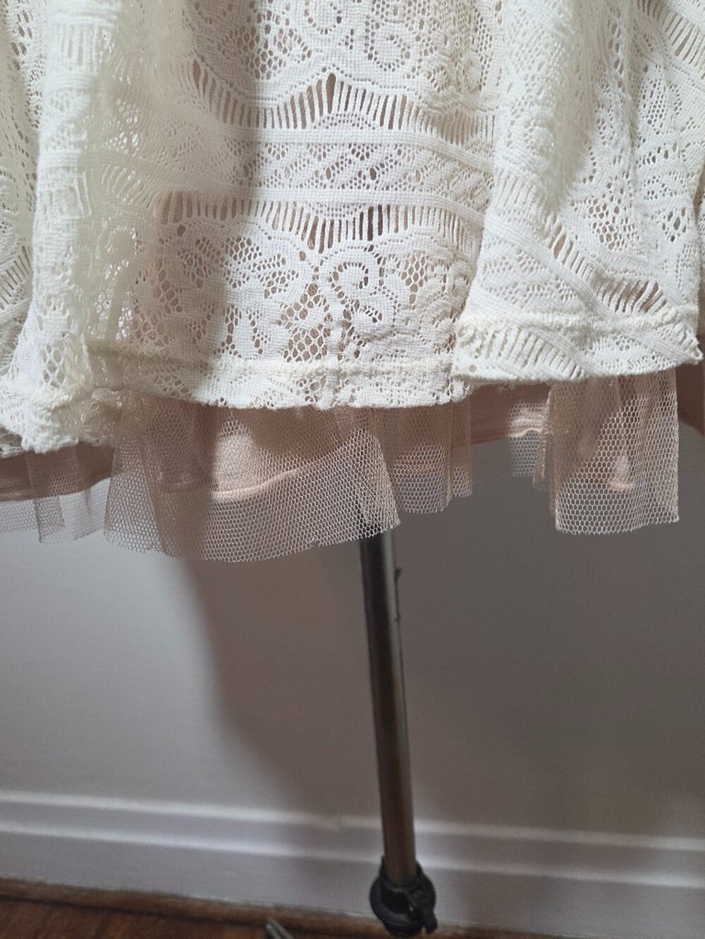 Free People Cream Lace Mini Dress - Picture 5 of 8